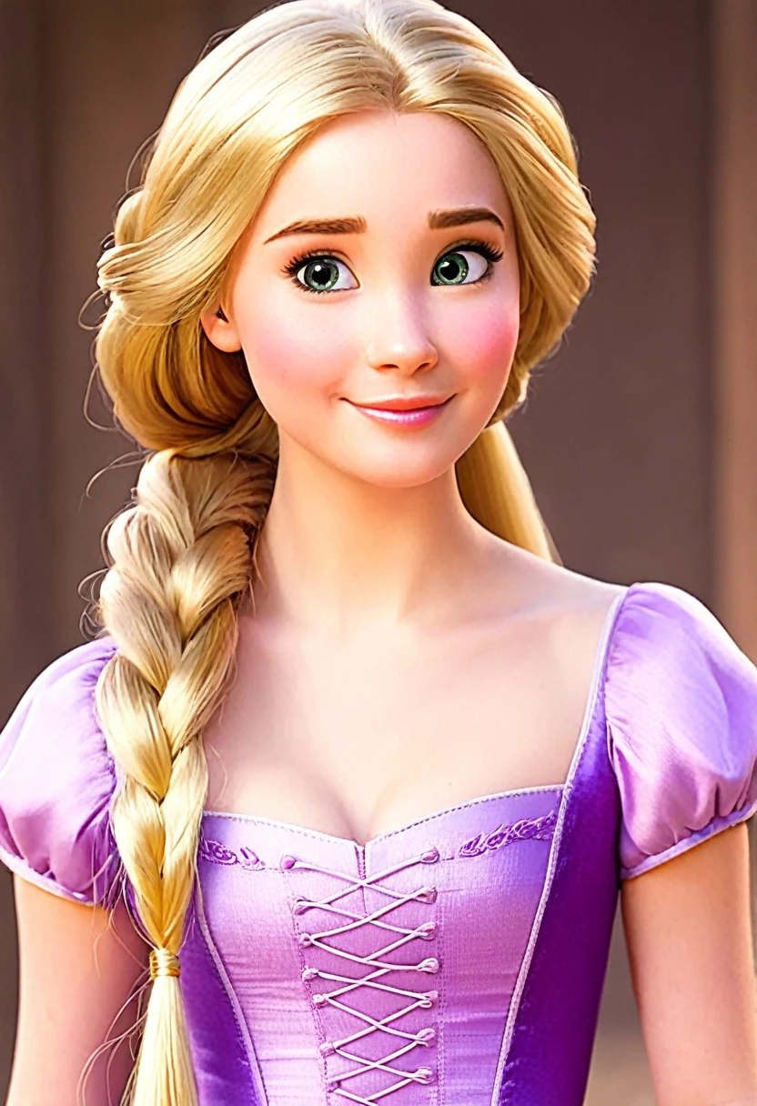 Make Rapunzel of tangled bald without hair but still beautiful and charming