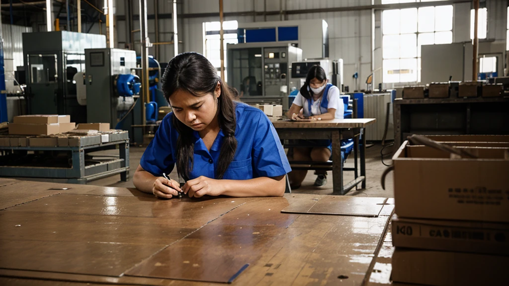 Workers work hard