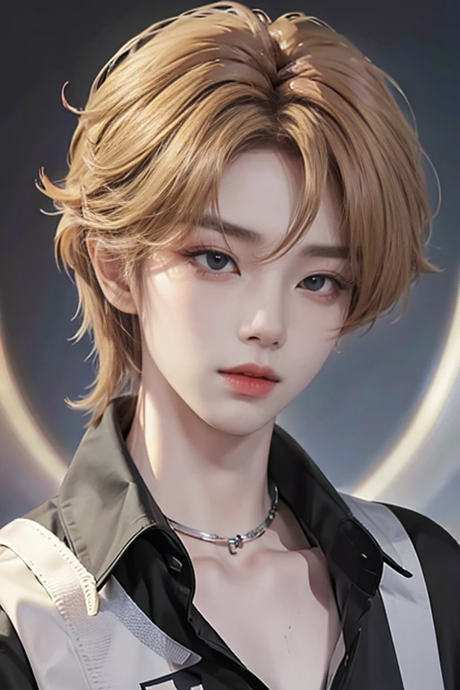 choi yeonjun of TXT, male. detailed facial features, expressive lips, fashion-forward hairstyle and blond color, perfect lighting, professional photography, high-resolution image, artistic portrait style. little y foxy eyes- choi yeonjun of txt detailed facial features. choi yeonjun of txt idol face. 21 years old, circular face like that of choi yeonjun from txt. without make up, natural face. circular face like that of choi yeonjun from txt. circular face like that of choi yeonjun from txt. small, fox-shaped eyes just like chooi yeonjun from txt. without eyeliner or eyelashes. without makeup, natural. seductive and flirtatious look. charming and sensual expression. eyes the color of honey. Sexy and charming look, just like Choi Yeonjun from TXT. lips the same as choi yeonjun from txt. nose the same as choi yeonjun from txt. hair combed in a sexy and seductive way. desired face choi yeonjun form txt. all the details the same as choi yeonjun from txt. honey or sunset colored eyes.