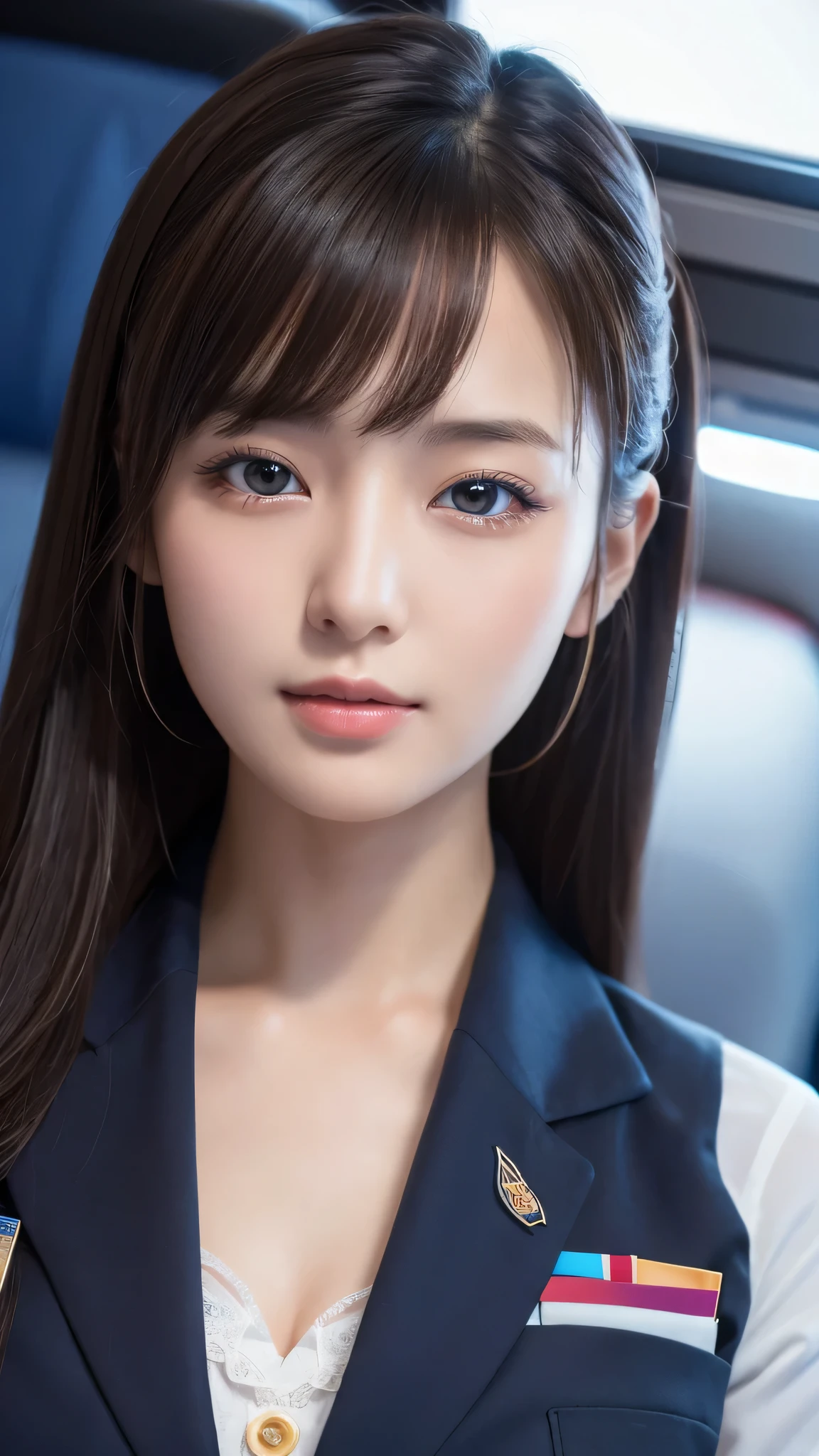 Super detailed, High resolution, Super detaileded, highest quality, wonderful, highest quality,Integrated 8K wallpaper, cinematic lighting, stewardess、20-year-old、Japanese