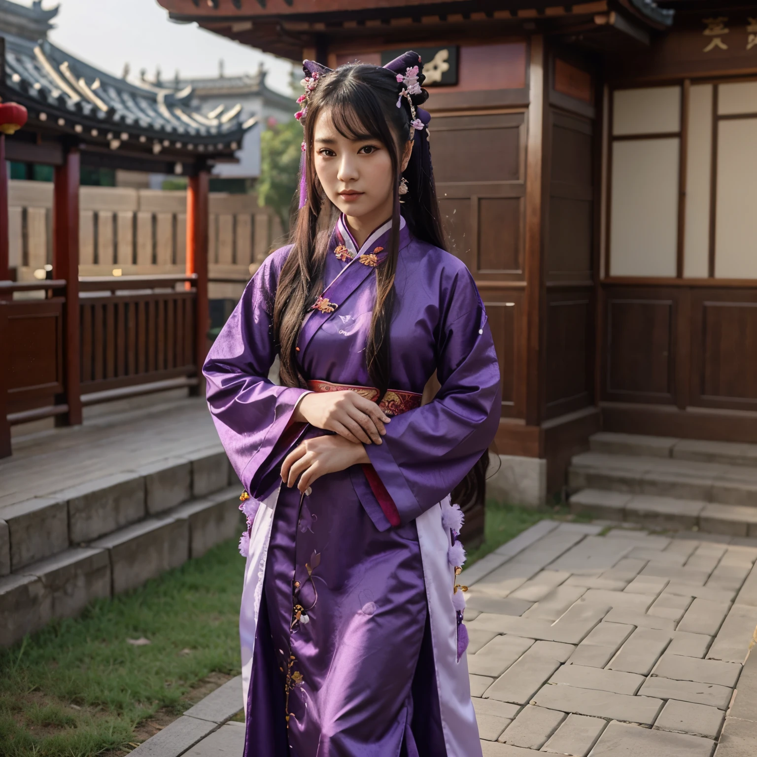 Purple kitsune, chinese hanfu, chinese tradition