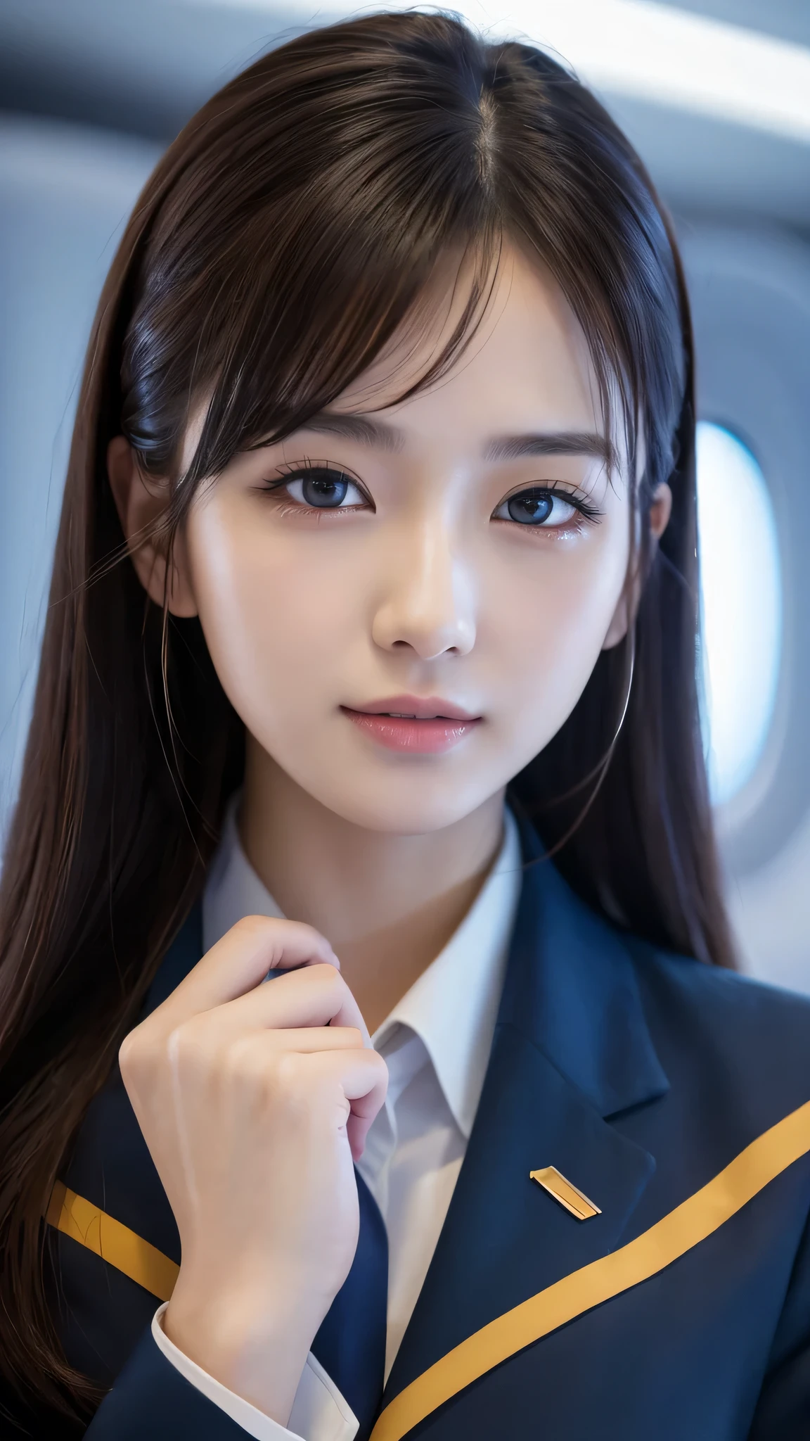 Super detailed, High resolution, Super detaileded, highest quality, wonderful, highest quality,Integrated 8K wallpaper, cinematic lighting, stewardess、20-year-old、Japanese