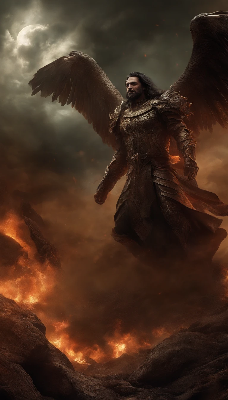 Compose a nightmarish battlefield where angels and demons wage a fierce, APOCALYPTIC BATTLE. Convey the chaos and brutality of this celestial showdown vividly, Detalhe perturbador. Mostre os anjos irradiando uma energia celestial, ethereal light as they fiercely combat the threat, grotesque demons. The atmosphere must be filled with dread and awe, as the two opposing forces engage in a battle that blurs the lines between salvation and damnation. Reveal the horror in this epic showdown, making it a truly disturbing and unforgettable spectacle