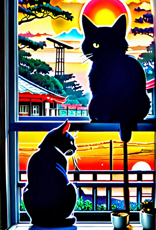 sin cicatrices para tu hermoso gatito" double exposure collage art illustration, Arte De La Silueta, fancy, hdr, vibrante, surrealism, hiperdetallado, hypermaximalist illustration, arte de Anime Key Visual, Japanese manga, pixiv, cerochan, arte animado, fantia