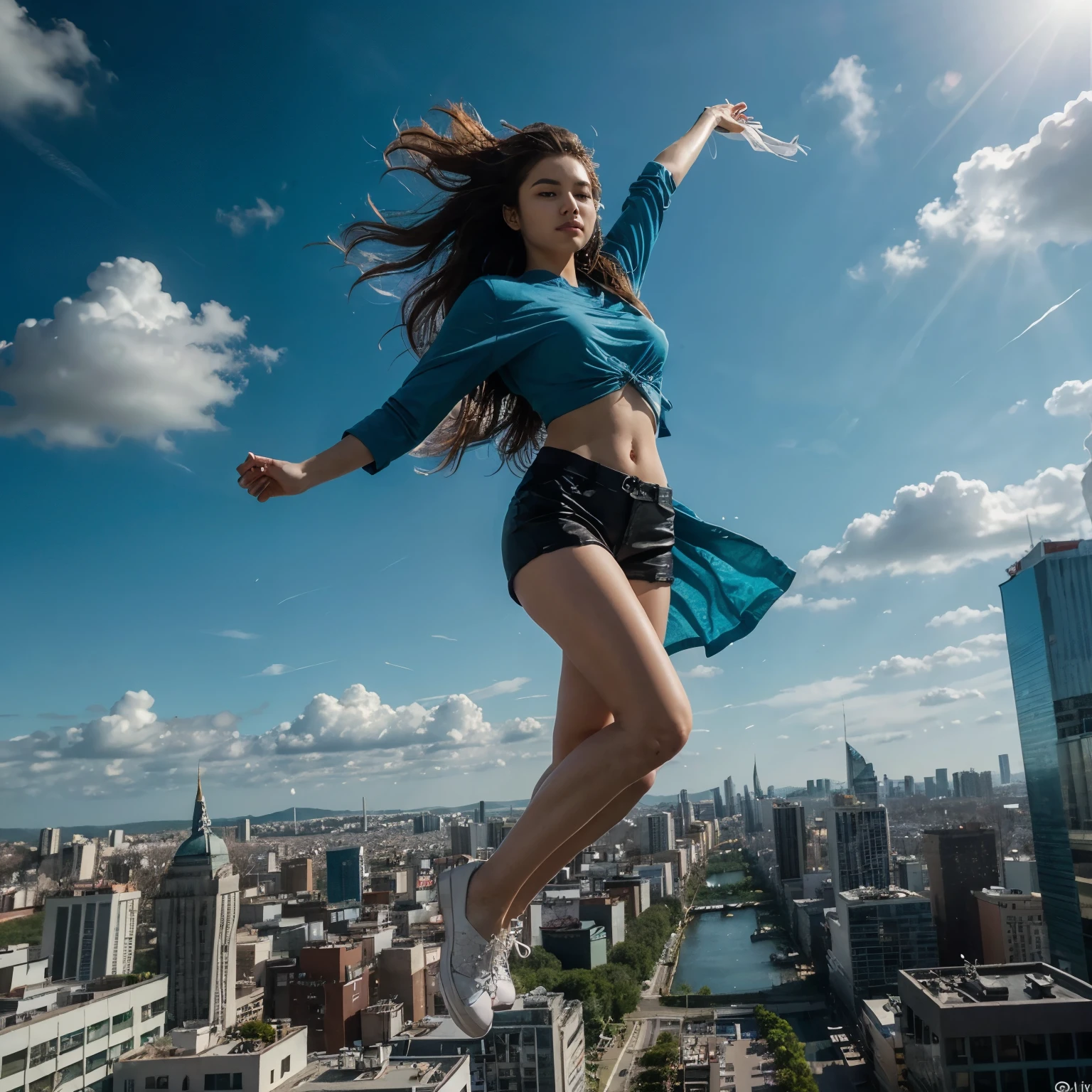 (best quality,4k,8k,highres,masterpiece:1.2),ultra-detailed,(realistic,photorealistic,photo-realistic:1.37),open sky,sunlight streaming through clouds,peaceful atmosphere,floating clouds,serene landscape,faraway mountains,gentle breeze,tranquil setting,lush green grass,subtle color palette,soft pastel tones,harmonious composition,vibrant colors,ethereal light,serenity in nature,tranquility and calmness,relaxing environment,immersive experience,serene escape,serene and idyllic,quiet and peaceful,serene and tranquil.