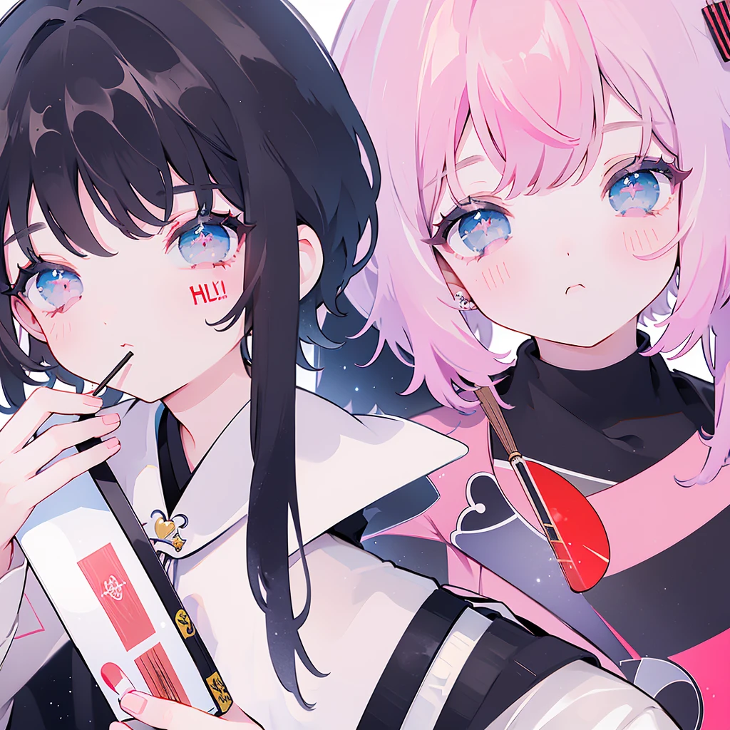 girl, Pocky Games、(((He has a Pocky in his mouth)))viewer&#39;s perspective、Close your eyes、(((1girl、8k、masterpiece、On the table)))Sweater with collar、The sweater looks warm、((Upper part of the body))、He happily holds Pocky、Nicky smiles、Pocky looks delicious、light blue hair、Long hair、long、Double tail、((Double tail))、、Cute little、Simple background、light blue hair