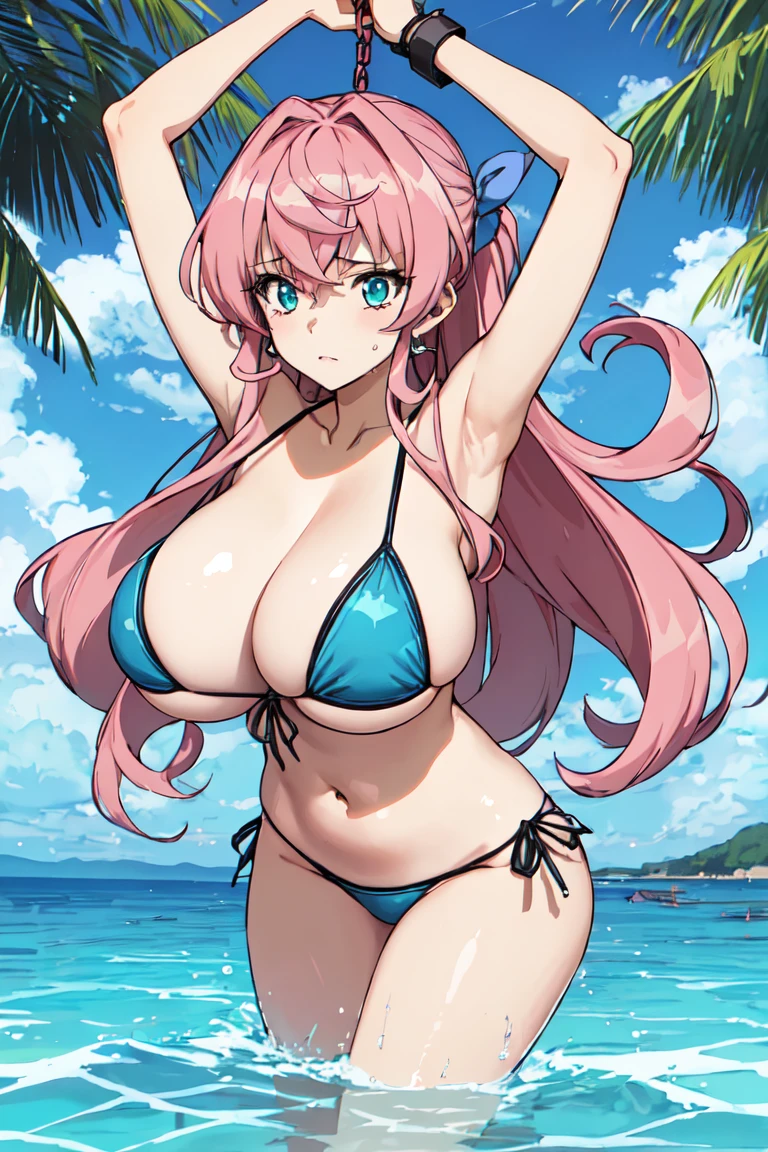 masterpiece,top-quality,maria cadenzavna eve,heroine of symphogear,1girl,solo,pink hair, long hair,wavy hair,voluminous hair,turquoise eyes,beauty,very huge breasts,narrow waist,bust size is 120cm over,crying,sexy,soaked,seductive anime girl, oppai, biomechanical oppai,oppai proportions,Both hands are tied behind their backs and restrained,show oppai,put both hands behind her back,too much exposure swimsuit,micro bikini,swimsuit only,too much exposure swimsuit,micro bikini,swimsuit only,bust size is 120cm over,bust size is 120cm over,too much exposure swimsuit,micro bikini,swimsuit only,Both hands are tied behind their backs and restrained,show oppai,put both hands behind her back,show oppai,put both hands behind her backvery huge breasts,very huge breasts,bust size is 120cm over,too much exposure swimsuit,micro bikini,swimsuit only,Both hands are tied behind their backs and restrained,show oppai,very huge breasts,bust size is 120cm over,too much exposure swimsuit,micro bikini,swimsuit only,Both hands are tied behind their backs and restrained,show oppai,very huge breasts,where water collects,let your hair down,let your hair down,let your hair down,let your hair down,very huge breasts,bust size is 120cm over,too much exposure swimsuit,micro bikini,swimsuit only,Both hands are tied behind their backs and restrained,show oppai,very huge breasts,bust size is 120cm over,too much exposure swimsuit,micro bikini,swimsuit only,Both hands are tied behind their backs and restrained,show oppai,very huge breasts,bust size is 120cm over,too much exposure swimsuit,micro bikini,swimsuit only,Both hands are tied behind their backs and restrained,show oppai