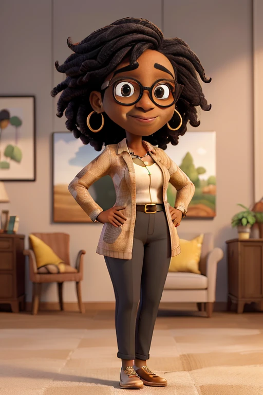 obra-prima, melhor qualidade, Portrait of Mid Successful Mature Black Woman Looking at Camera with Arms Crossed. Smiling african american businesswoman standing . Portrait of mature woman wearing glasses, shy, back view, looking on viewer