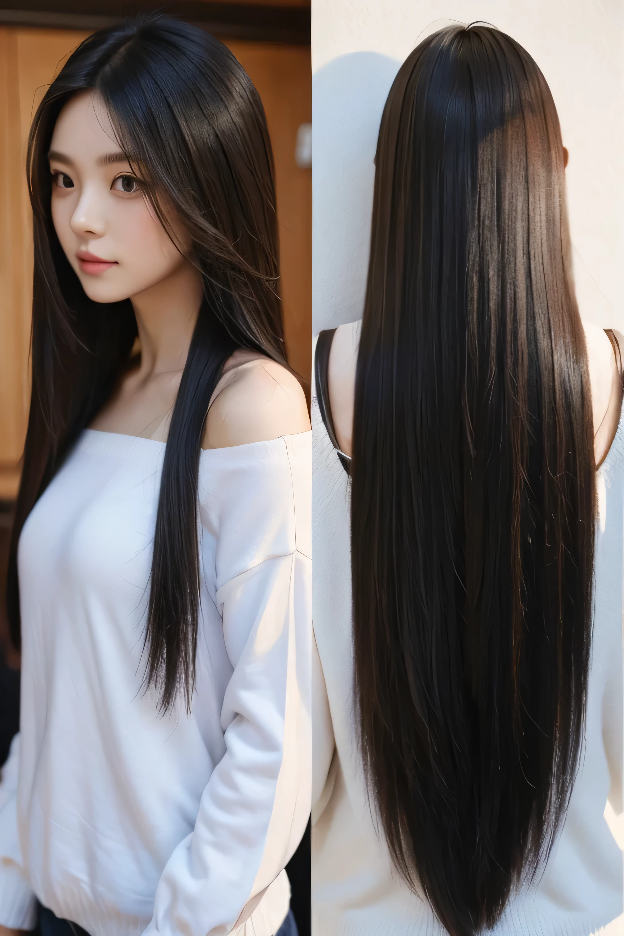 Front and back angle,Girl’s hair,long hair,Beautiful hair,Straight hair,Beautiful hair