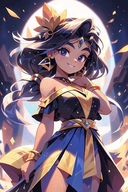Jobria, asas de anjo, Mulher bonita, (realista), luz de fundo, fundo preto, black saia, black luvas, cabelo preto, sorriso, Tiro de vaqueiro, saia, brincos, cabelo solto, luvas, gold brincos, gold arco de cabelo, flor de cabelo, Hair accessories, ((arco de cabelo)), joia, light particles, Cabelo longo, look at the audience, off-the-shoulder saia, Estilo ombro a ombro, petal, rocha de borda, sozinho, Espinho, vestido muito lindo, Pano dupla face, ((obra de arte))