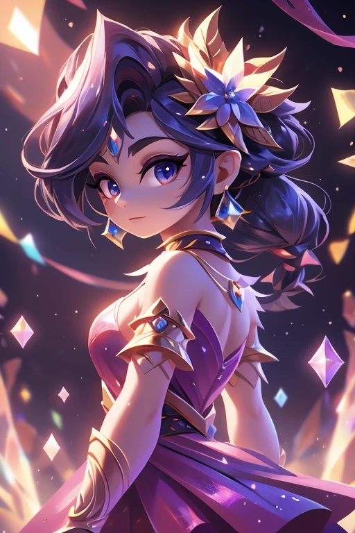 Boyahan BRAVA CORAJOSA,Mulher no vestido colorido de lantejoulas,cabelo preto longo e liso,penteado com corte princesa,(Very perfect facial representation,delicate facial features),Cintilante de cristal,Raios refratados, estilo de arte de fantasia, Arte detalhada de alta qualidade em 8K, arte de fantasia digital ), Character art with 8K 3D rendering, Arte digital altamente detalhada em 4k, Arte de fantasia Behance, fantasy style 8k octane rendering, bela arte de fantasia, Stunning fantasy 3D rendering, 8k art german bokeh,profundidade de campos