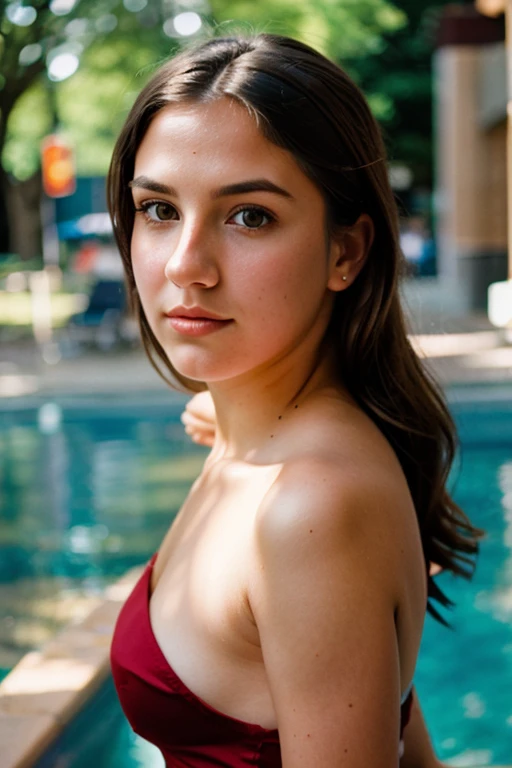 full color portrait of a young woman, natural light, epic character ,sharp focus, subsurfac(, f2, 35mm, film grain