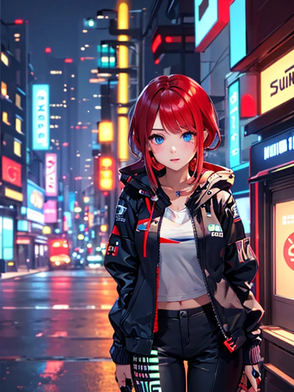 ((masterpiece)), (((best quality))), chromatic lighting,
colorized, red + white limited color palette,
detailed concept drawing,
Street girl, cyberpunk, futuristic, doing Pachinko
portrait, 20yo 1girl, medium soft breasts, slender, jacket, combat-pants, red hair, blue eyes, in a city,