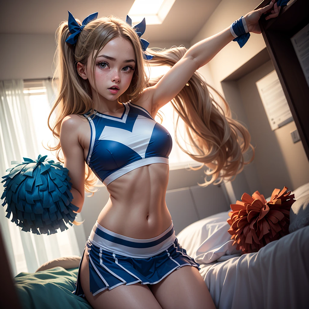 Natural Light,1 girl,Cheerleading,on the bed