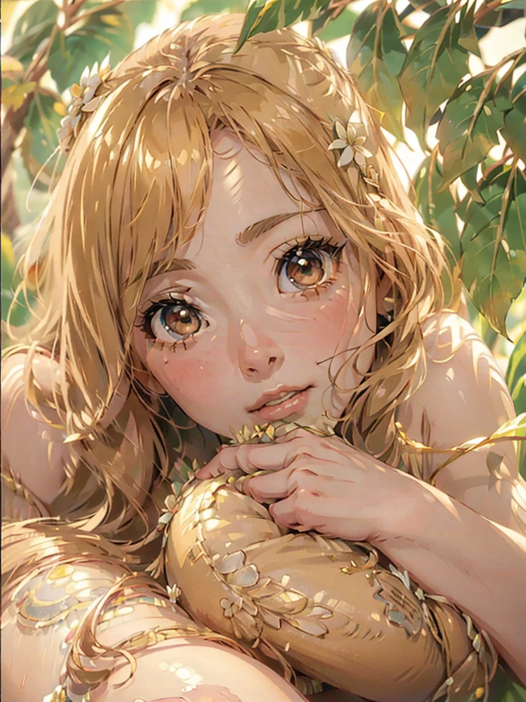 (best quality,4k,8k,highres,masterpiece:1.2),ultra-detailed,(realistic,photorealistic,photo-realistic:1.37),beautiful detailed eyes,beautiful detailed lips,extremely detailed eyes and face,longeyelashes,1woman,golden flowing silks,lightly flowing dress,bright sunny day,gentle breeze,radiant smile,graceful steps,peaceful atmosphere,soft natural lighting,colorful blooming flowers,vibrant summer colors,serene expression,sunlit meadow,dainty floral patterns,whispering grasses,delicate petals,quivering butterfly,playful birdsong,joyful humming of bees,dreamlike surreal atmosphere