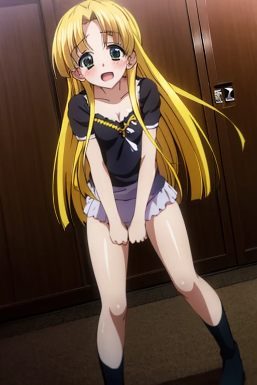 (((masterpiece))), ((highest quality)), ((Very detailed)), ((High resolution)), ((8k)), ((Anatomically correct)), One Woman, Small breasts, Beautiful nipples, Twin tails, Fate Testarossa, Very cute woman, delicate, Charming smile, Yellow Hair, Red eyes, Best moment, Beautiful white skin, Cute Face, delicateな腕, Detailed skin texture, Intricate details, Very detailedな顔, Beautiful Eyes, Beautiful curves, View your viewers, Beautiful and thin thighs, Sweating, Looking up, blush with shame, Love juice, On the hotel bed, ((Completely naked)), An inviting gaze, (Get on all fours), Bow-legged,