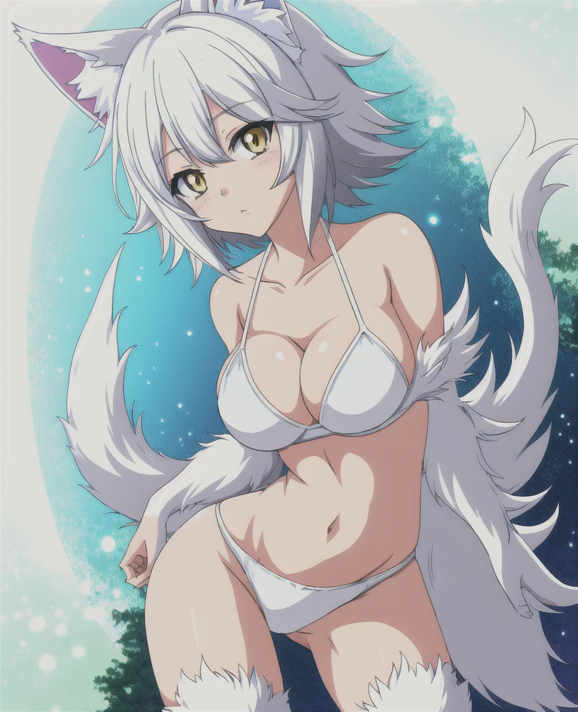 anime girl with cat ears and tail in a white bikini, neferpitou, holo is a wolf girl, anime catgirl, white cat girl, cute anime catgirl, seductive anime girl, beautiful anime catgirl, white - haired fox, holo if a wolf girl, wolf ears, attractive cat girl, nyaruko-san, anime moe artstyle
