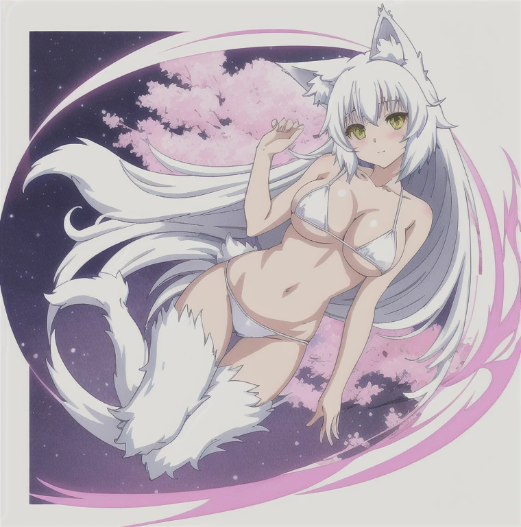 anime girl with cat ears and tail in a white bikini, neferpitou, holo is a wolf girl, anime catgirl, white cat girl, cute anime catgirl, seductive anime girl, beautiful anime catgirl, white - haired fox, holo if a wolf girl, wolf ears, attractive cat girl, nyaruko-san, anime moe artstyle