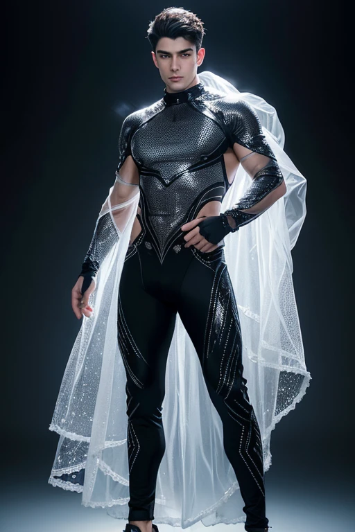(masterpiece, best quality), 2 boy, young man,Shyness blush,musculous, short blue purple and pink-orange hair, Dark gray eyes, complex, (dress room), full bodyesbian, strange uniform, space suit,, Open light purple jacket, Pectoralis abdominal muscles,vivd colour,(depth of fields:1.2),(abs),Be red in the face,looking at viewert,A piano,spread their legs,