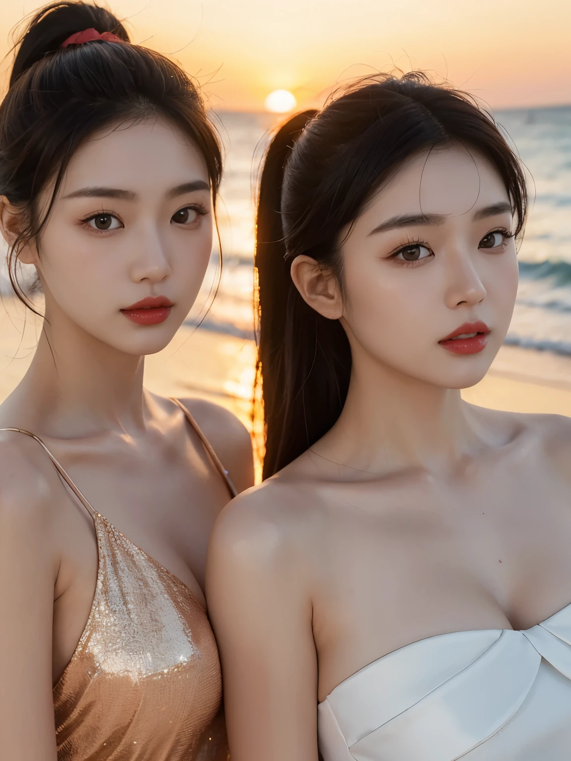 21-year-old Japan woman、Long brown hair、Messy hair、Stunning beauty、Wearing a gorgeous black bikini、Rocky area along the river、squat、lying back on water、Grab the waist、The magnificent composition evokes admiration、Ultra-realistic and highly detailed、Spectacular movie lighting、32K Ultra HD resolution、Shot with Hasselblad H6D 400c Multi-Shot、Midakan Speedmaster 35mm F1。4XCD