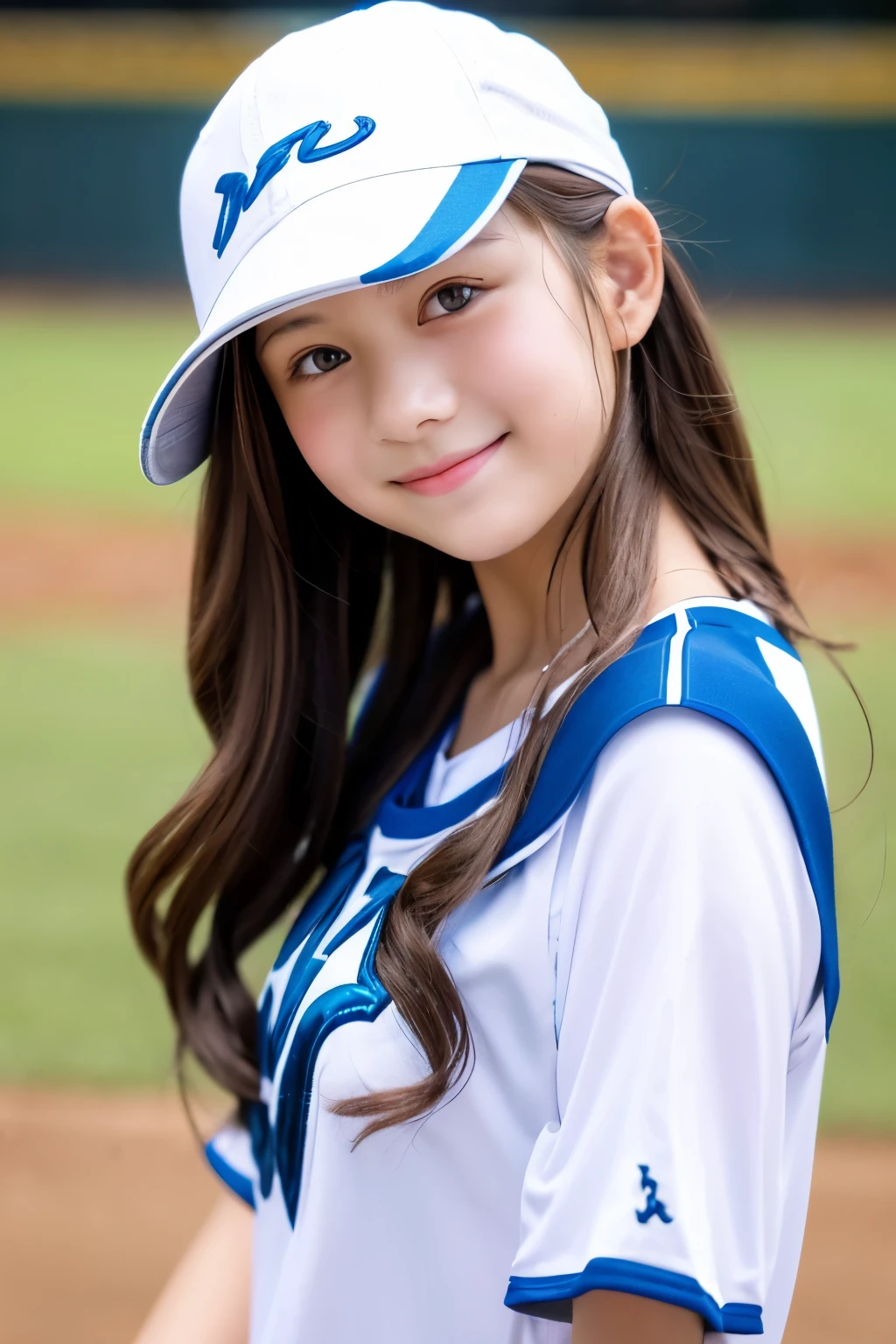 。smile、Beautiful eyes、Beautiful colored clothes、Baseball cap