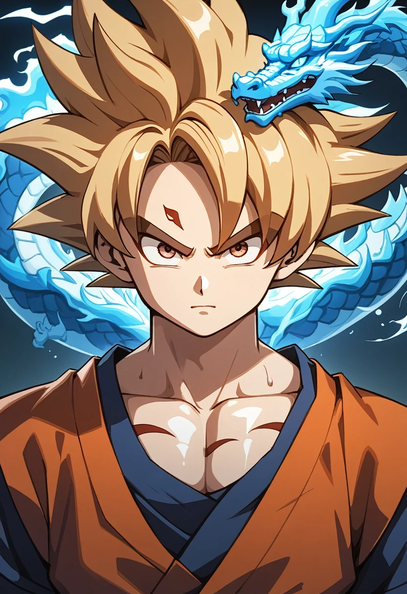 (Goku),masterpiece,Chinese dragon,Bust shot,feature,Genshin,Thunder Elemental,