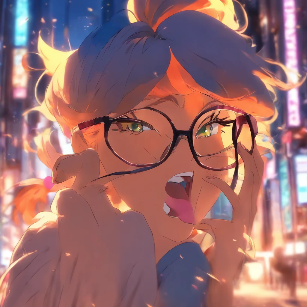 cat calling　woman　Glasses