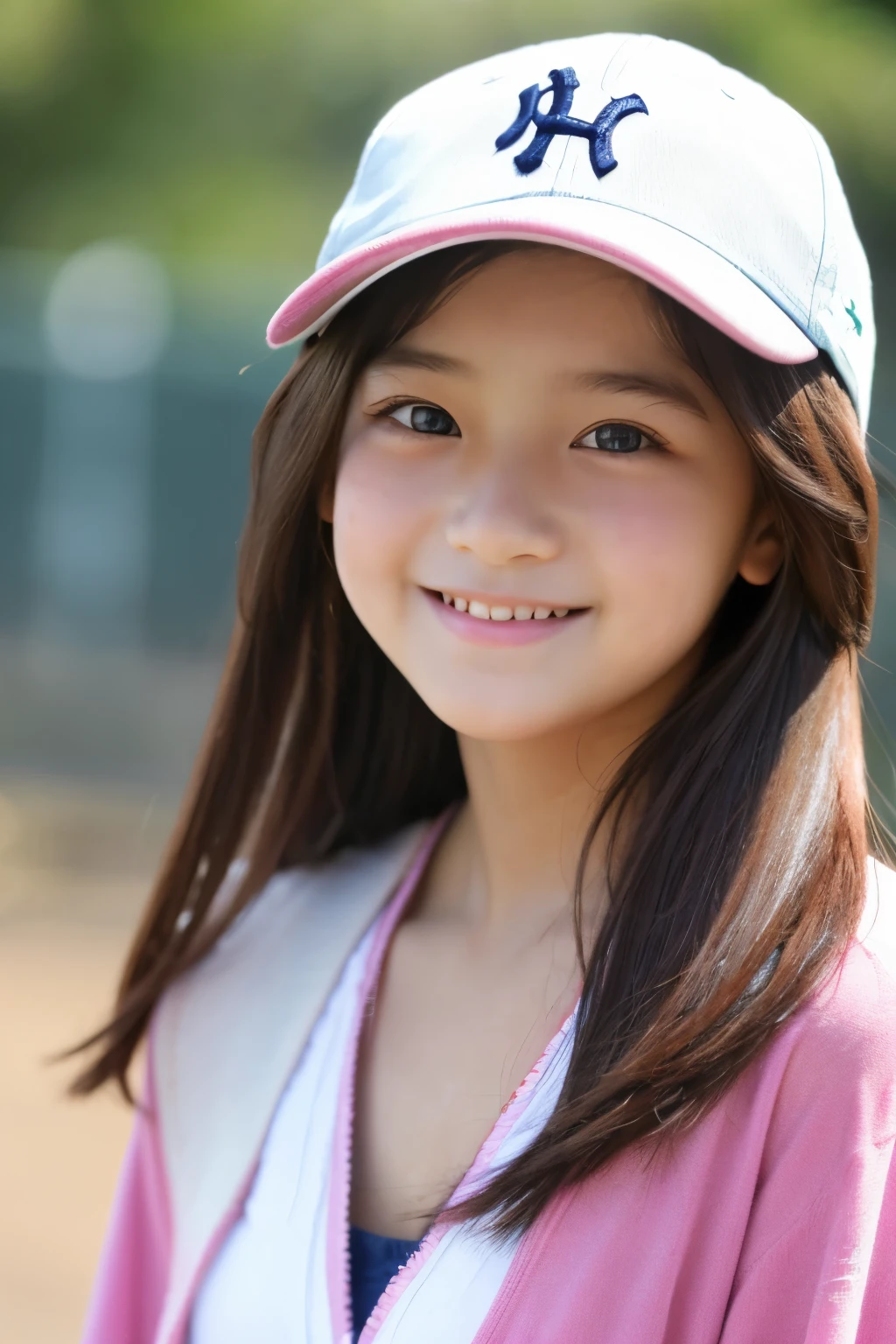 。smile、Beautiful eyes、Beautiful colored clothes、Baseball cap