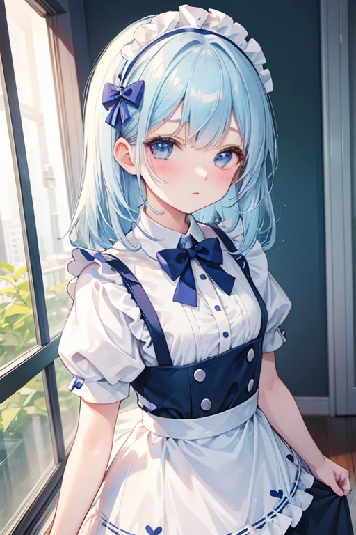 Maid clothes,girl,cute,pastel Blue,Blue Hair,cool,Vanilla iScream,blueberry