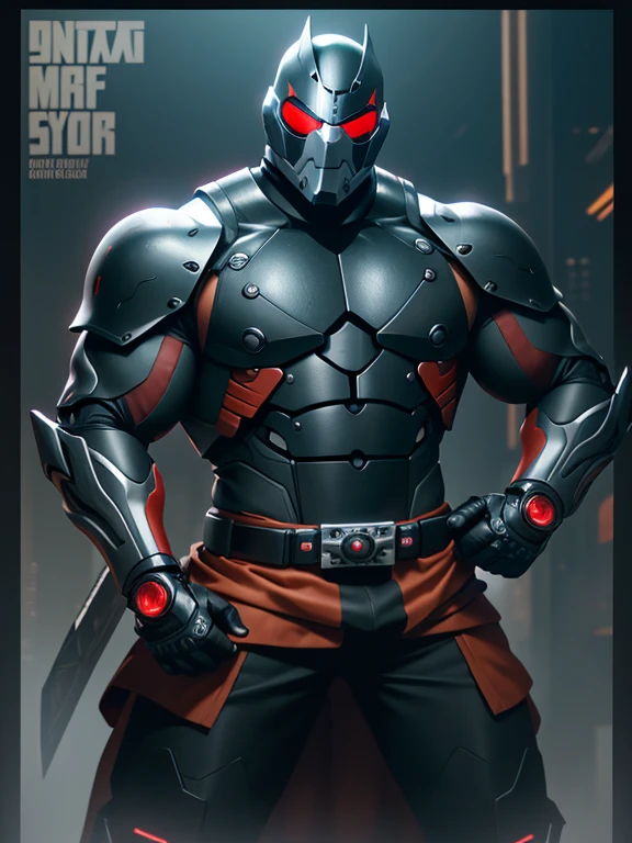 araffe dressed in a black suit holding a sword and a sword, cyborg samurai, cyber japan samurai armor, cyberpunk samurai, very beautiful cyberpunk samurai, full samurai armor godzilla , Textured skin, Super Detail, high details, High quality, Best Quality, hight resolution, 1080p, hard disk, Gorgeous beauty,(Kamen Rider),(mask off),(Female Riders),body suit,battle suits,Transformation Belt,Battle Mode,Metal,Transform into Kamen Rider,cyborgs