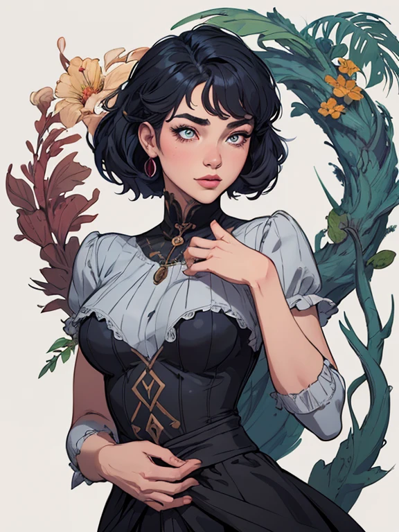 Female character in cartoon style Digital art style illustration Cartoon image of a woman .Ilustra??o estilo desenho animado, estilo de arte dos desenhos animados, Ella Purnel lestilo Cartoon style digital illustration artgerm style cartoon art style, digital illustration style, design de personagens altamente detalhado, arte digital detalhada coragem, Forest fan art, Design de personagens de retrato, beautiful digital illustration, retrato de alta qualidade, Arte em quadrinhos, mulher jovem cabelo com transas lindas . Beautiful lined eyes Medium large bust and wonderful sexy clothes. image expression of sexual desire from the waist to the illustration Ella Purnellstyle Cartoon style digital illustration artgerm style