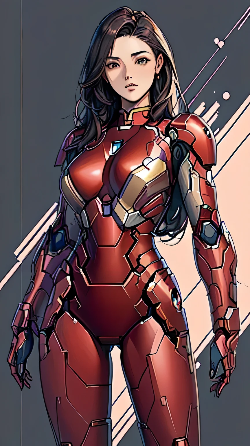 (Character Design Sheet:1.4), (Technical drawing:1.4), (masterpiece), (best quality), 1 Girl, (Perfect face:1.2), (Pretty Face:1.2)One in a red suit、 Inspired by Marek Okon, Extremely detailed artger, lady in Red Armor, Artgerm and Atey Ghailan, Wojtek Fuss, Like Iron Man, Red Armor, Super Iron Man, aljem s.a., cgsociety masterpiece, Style artgerm