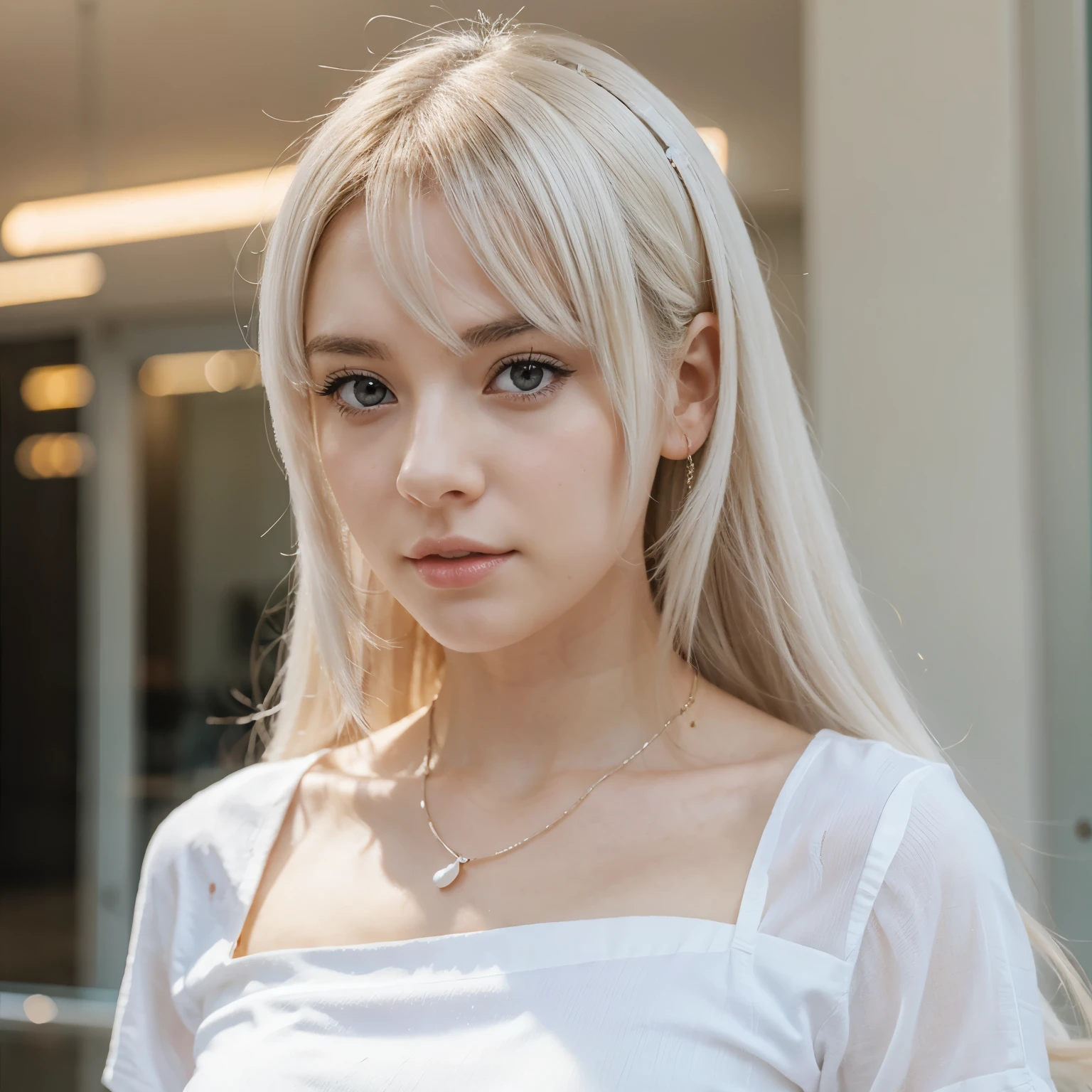Beautiful and white female anime character
