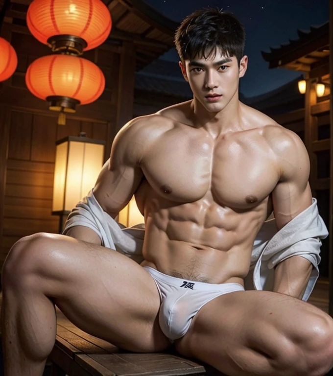 Chinese Men God, Mythology, Chinese odyssy, Handsome , young baby face, Topless, Muscles, Athlete body, big chest abs, Full Frame, Sexy, Professional Lighting, Hanfu Outfit, Chinese Heaven Background,white g string Underwear, white transparent thong , Sexy big bulge form dick shape, manly Warrior, Hanfu God, Hanfu Male, Hanfu Nobel, naked, Seduce, Sex Appeals, Alafard man shirtless carrying a wet transparent coast, muscular body, handsome, manly, inspirite by Zhang Han, Cai Xukun, Kim Do-young, Inspired by Bian Shoumin, Inspired by Xiao Yuncong, yihao ren, yanjun cheng, jinyiwei, inspired by Huang Gongwang, xintong chen, Jacket, wearing japanese thong ,nice butts,naked, long big dick, erection, Tattoo chest, tattoo hands, tattoo arms, tattoo belly, clear studio light, night ancient chinese Buddhism temple background, detailed background, fantasy Chinese themed, the best resolution, 8k, Ultra fullHD, look at the viewer, catching eyes,