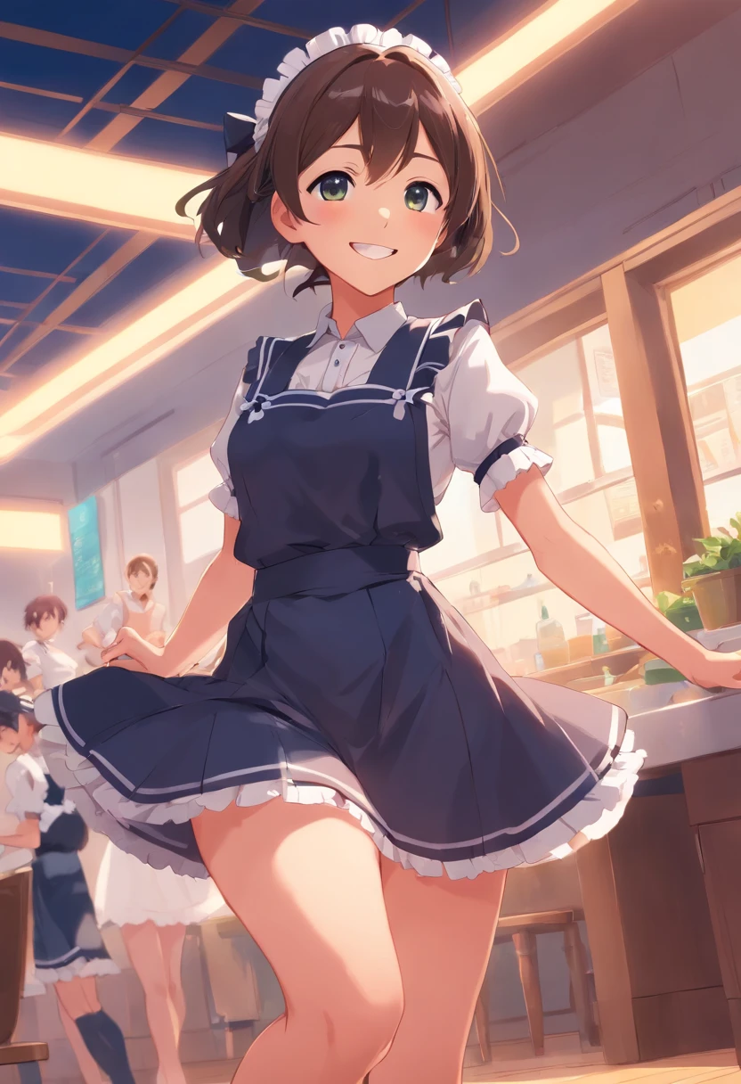 Maid,smile,dance,skirt,underwear,I can see the side