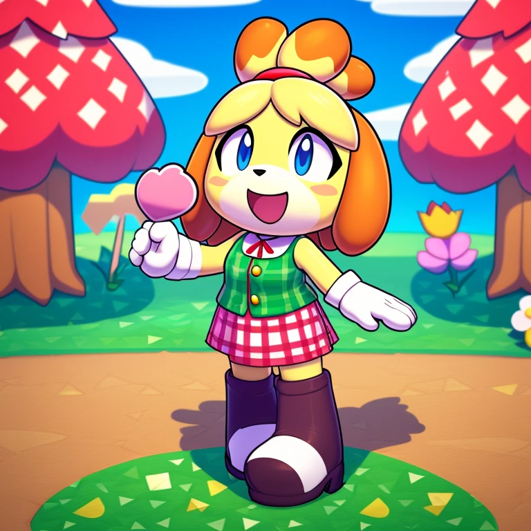 score_9, score_8_up, score_7_up, high-res,  2d, Animal Crossing (style), Isabelle (animal crossing), cute, adorable