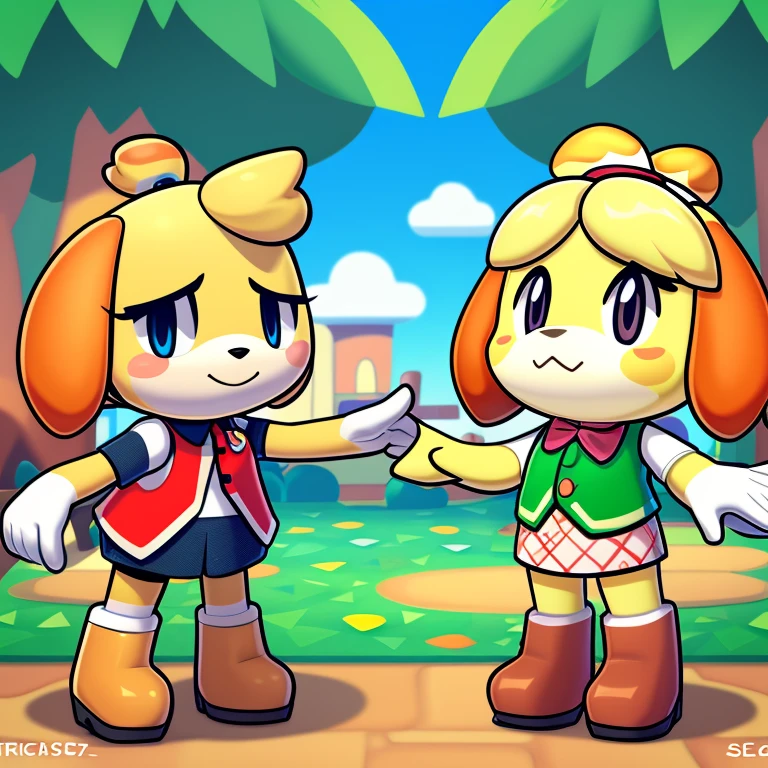 score_9, score_8_up, score_7_up, high-res,  2d, Animal Crossing (style), Isabelle (animal crossing), cute, adorable