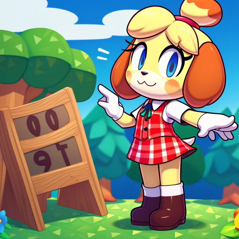 score_9, score_8_up, score_7_up, high-res, 2d, Animal Crossing (style), Isabelle (animal crossing), cute, adorable