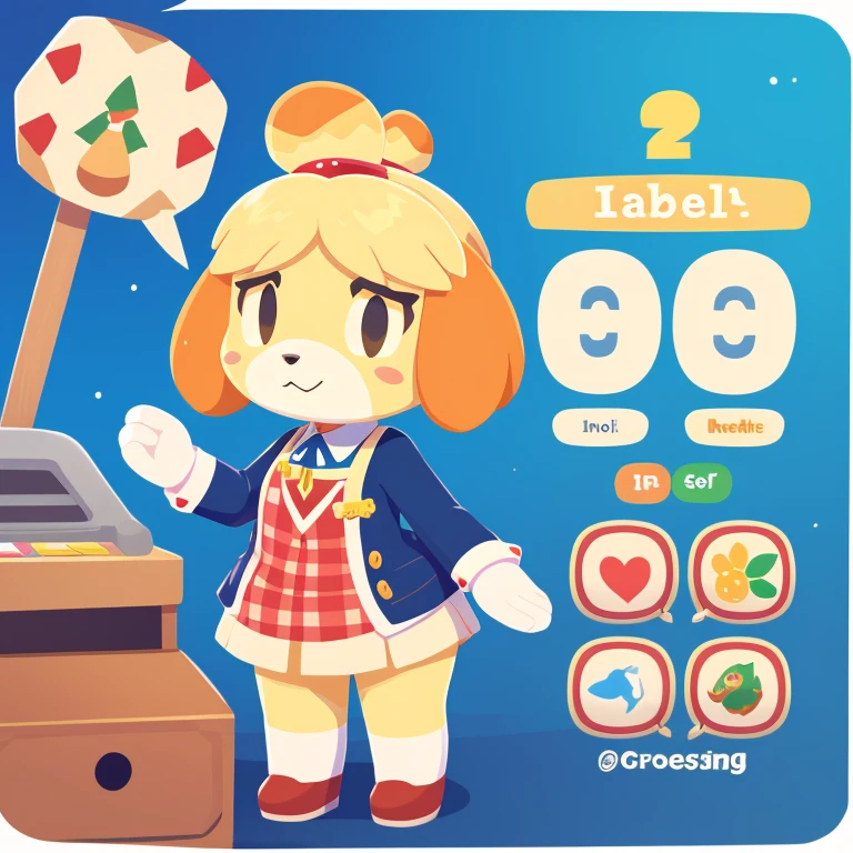 score_9, score_8_up, score_7_up, high-res, 2d, Animal Crossing (style), Isabelle (animal crossing), cute, adorable