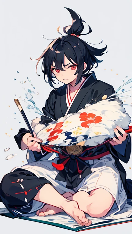 Anime Style,highest quality, masterpiece,Black Hair, iris,Simple Background,One Man, Exciting Moves,Japanese style,Goemon,torsion,good looking,night,kabuki