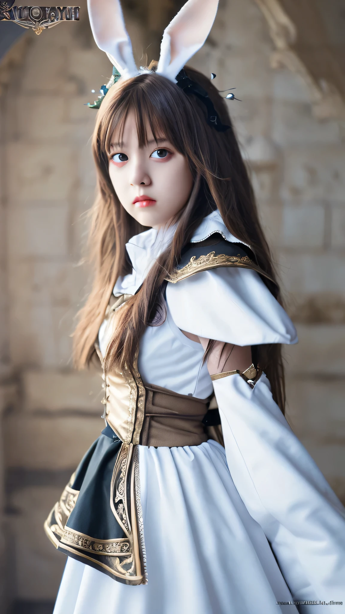 1 girl,masterpiece, highest quality, solo focus, (perfect face:1.1), (high detail:1.1),dramatic,full body,front view, bunny girl,fantasy clothing