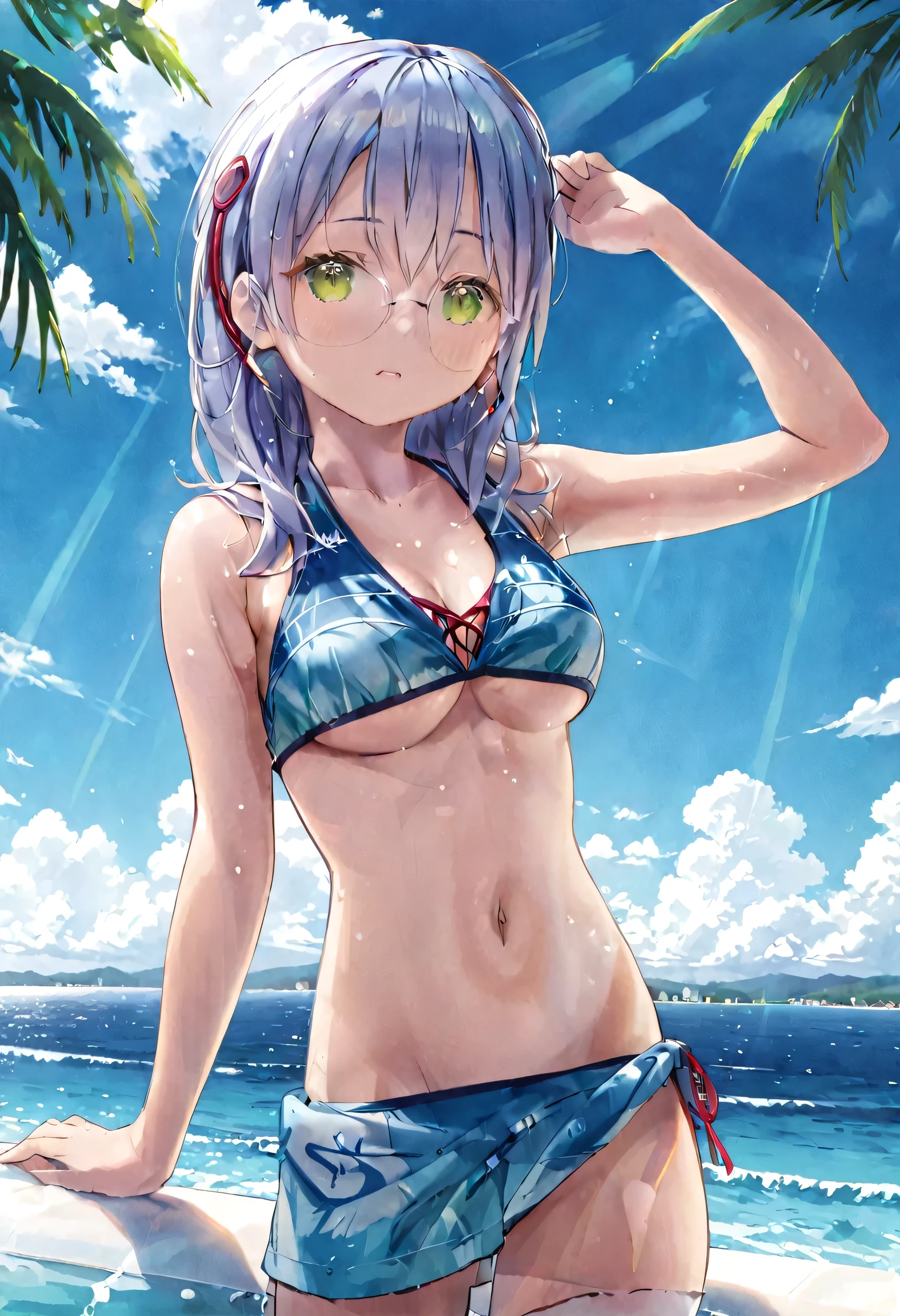 Shyness bath towel Girl high resolution boyish Swimwear
