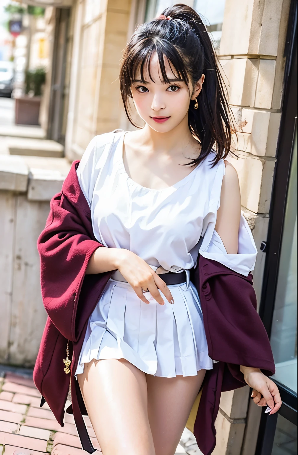 Actual Photos、Highest imYear quality、Realistic、Beautiful woman、No sleeve、Beautiful thighs、美しいWhite panties、Beautiful Face、本当の私は何Yearも、Federal Army Uniform Miniskirt、ponytail、Yuriko Yoshitaka、16 year old Japanese female、Zuo々Ki Nozomi:1.4、pretty girl、White pantiesが見える、1６Year、（White panties:1.3）、Ultra mini skirt、Beautiful thighs、White panties、ピンクのミニスカートがめくれてWhite pantiesが見えてる