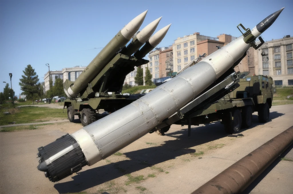 (masterpiece, best quality:1.2), ultra-detailed, Soviet-era Scud-B, Ballistic Missile, (realistic:1.5),