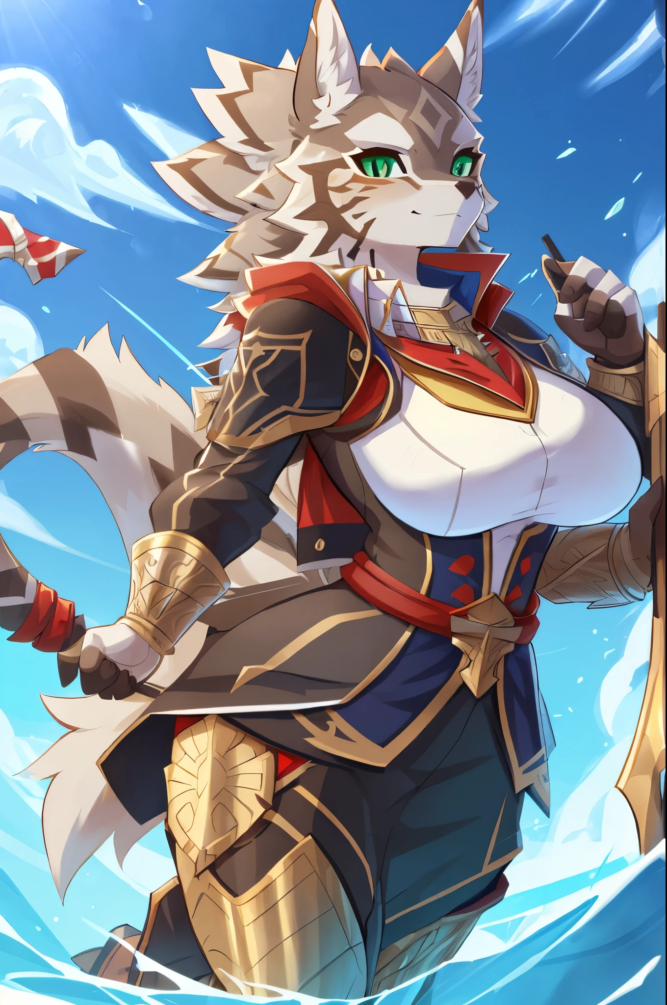 ((8k, 4k, Detailed, High quality, masterpiece, perfect anatomy)), Assassin's Creed, furry, female, mature female, ((by Kilinah, fluff-kevlar)), Jackal, Seth, Tokyo Afterschool Summoner, slim body, brown furs, big breasts, clean eyes, green sclera eyes, tail, Assassin's Creed armor, Assassin's Creed outfit,