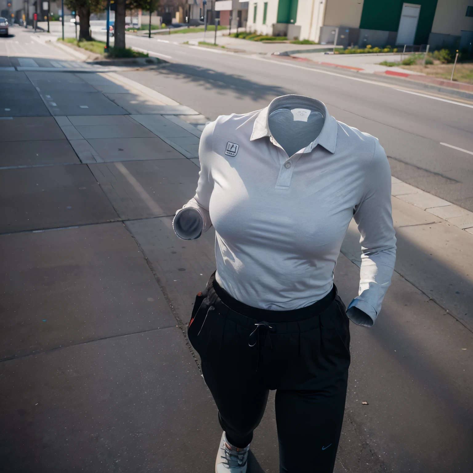 shirt, running, from above, cute big breasts, (invisible, no human, headless, handless:1.5), (8k, RAW photo, best quality, masterpiece:1.2), (realistic, photo-realistic:1.37), photon mapping, radiosity, ((Hasselblad photography)), physically-based rendering
