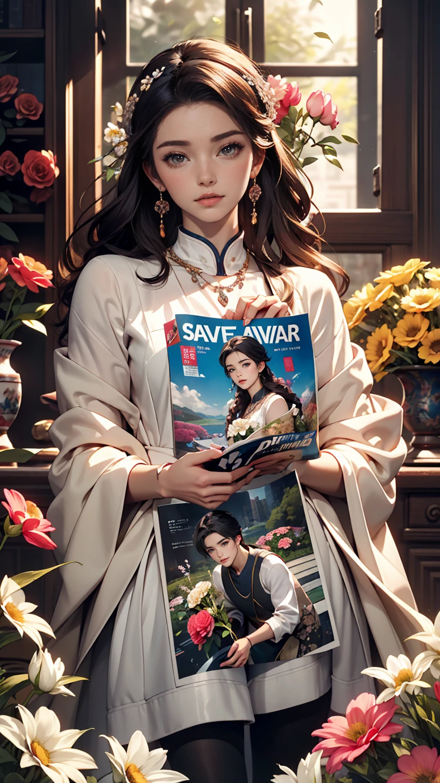 Close-up of a woman arranging flowers in a vase, With flowers, Magazine Photos, by Ayami Kojima, Official artwork, Shin Jinyoung, Surrounded by frozen flowers, Ni Tian, Dilraba Dilmurat, Jaeyoung Nam, First Wave, Fan Se-, mackenzie foy, by Zhang Han, Park from to minutes, By Jin Nong