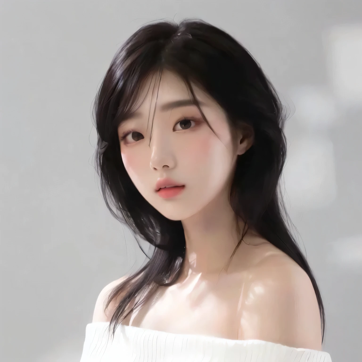 Araffe Asian woman with long black hair wearing a white top, jaeyeon nam, hermosa joven coreana, lee ji-eun, lee ji - eun, hermosa mujer surcoreana, hermosa joven coreana, bae suzy, heonhwa choe, jinyoung shin, kwak ji joven, linda actriz coreana, Hwang se - es, female korean idol portrait yeojin Im yeojin loona yeojin from loona loossemble
