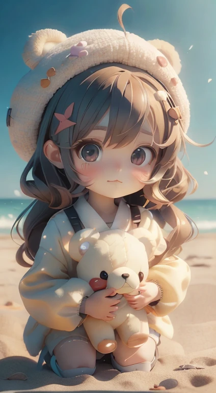 There is a woman holding a teddy bear on the beach, Cute realistic portrait, Cute Anime Girl, Cute girl anime visuals, Smooth anime CG art, Gweiz-style artwork, portrait of Cute Anime Girl, cute portrait, Beautiful anime portraits, Beautiful Anime Girls, Cute Anime Girl portrait, Realistic Anime 3D Style SeaArt Bot Txt2Img デフォルト 15:49:51 There is a woman holding a teddy bear on the beach, Cute realistic portrait, Cute Anime Girl, Cute girl anime visuals, Smooth anime CG art, Gweiz-style artwork, portrait of Cute Anime Girl, cute portrait, Beautiful anime portraits, Beautiful Anime Girls, Cute Anime Girl portrait, Realistic Anime 3D Style、Cap hat