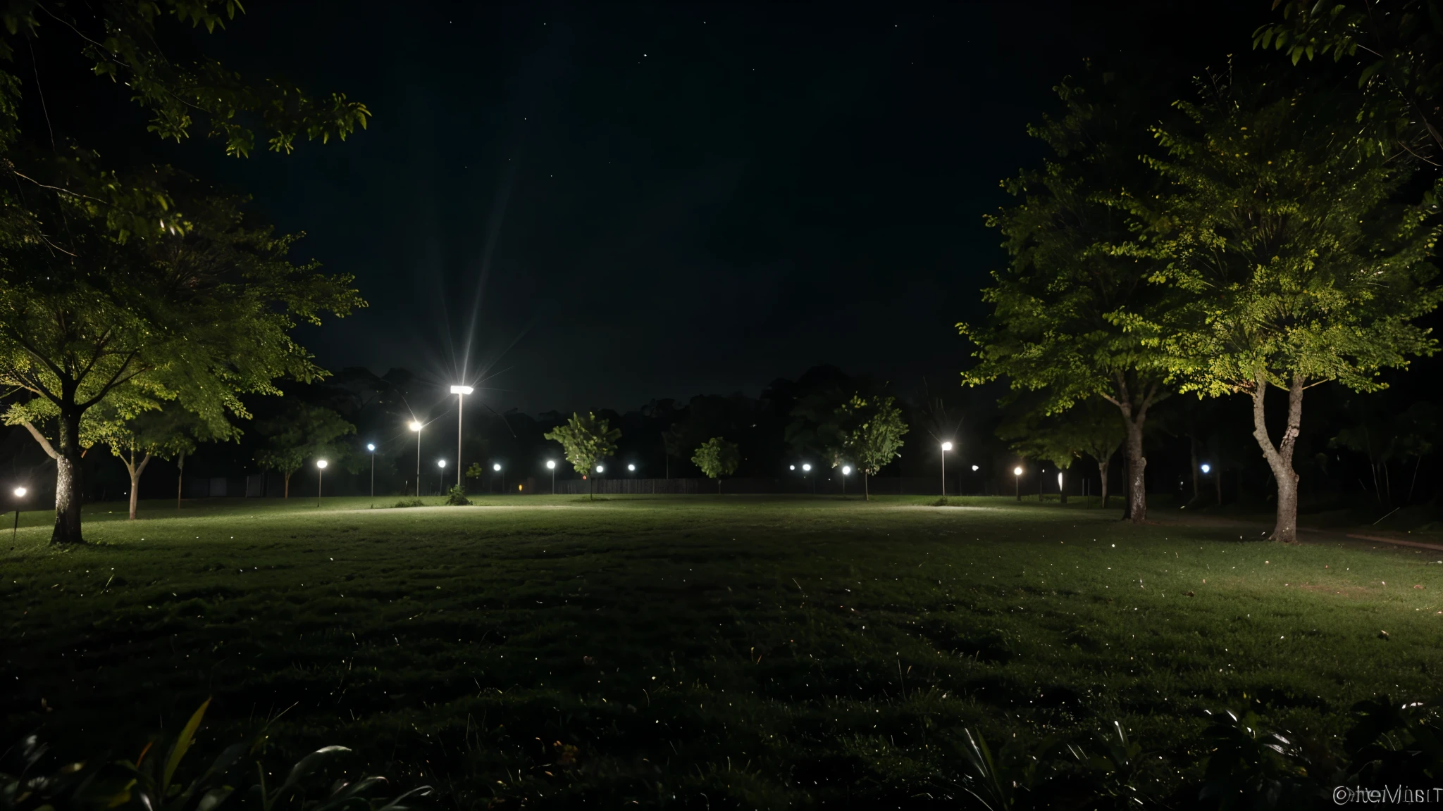 Ultra HD noite, floresta, 4k. chuva. neblina, 